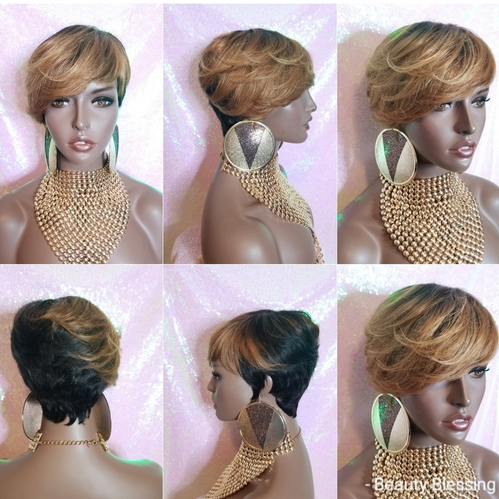 Pixie Cut Swoop Bang Remy Human Hair Wig